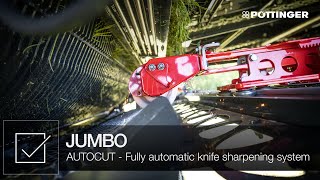 AUTOCUT knife sharpening system on JUMBO loader wagons
