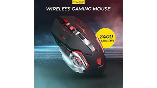 Pratinjau video produk T-WOLF Wireless Gaming Mouse LED Light 2400 DPI - Q13