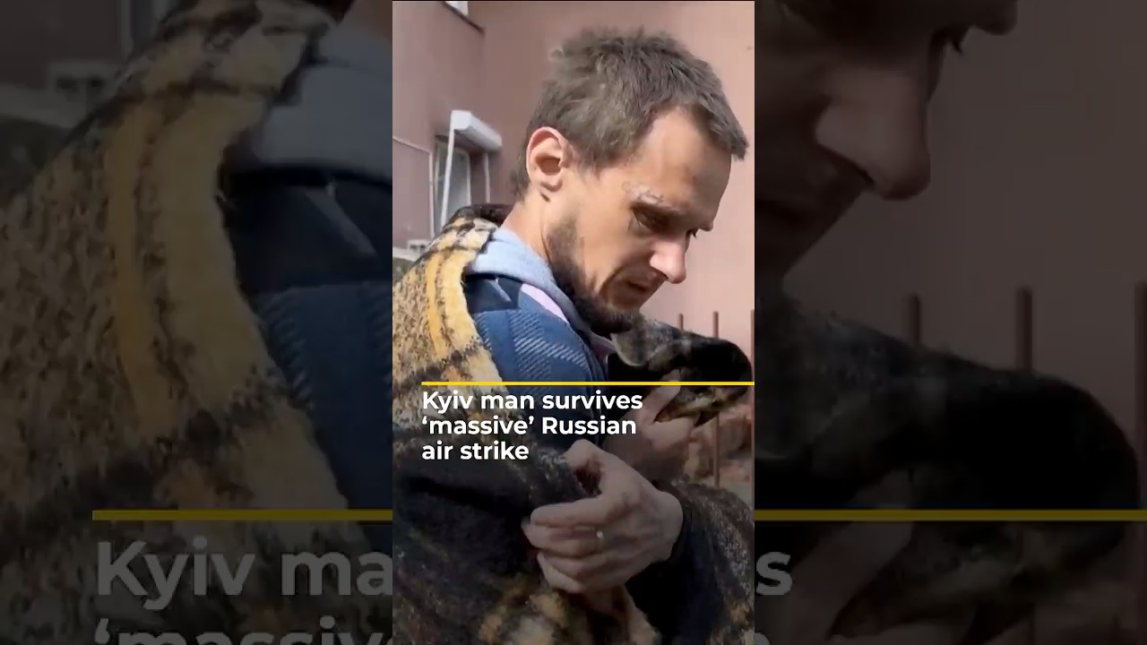 Kyiv man survives ‘massive’ Russian air strike | #ajshorts
