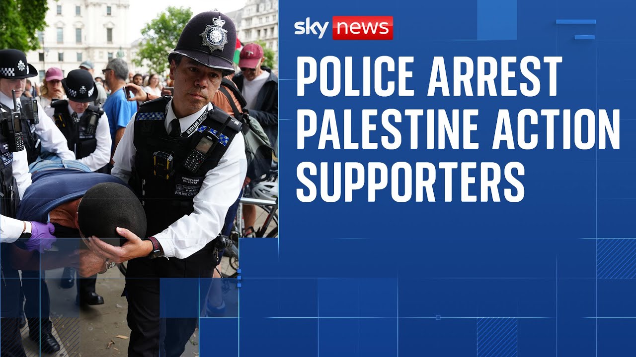 Police make arrests at Palestine Action protest in London