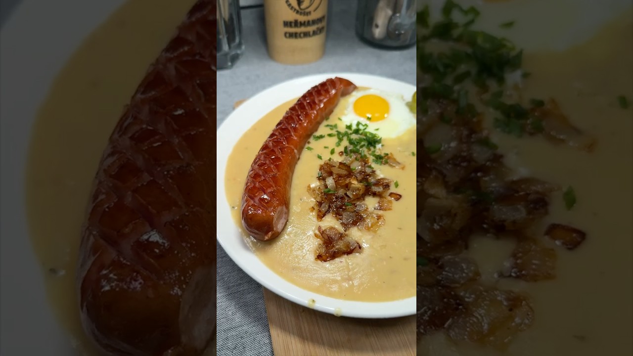 Hrachová kaše s klobásou 🍺 #ostravskygastrošef