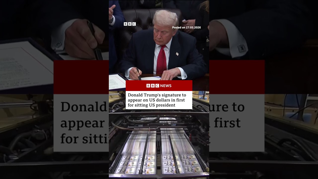 Donald Trump's signature to appear on US dollars in first for sitting US president. Money BBCNews