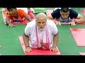 PM Modi at mass yoga demonstration at Lucknow