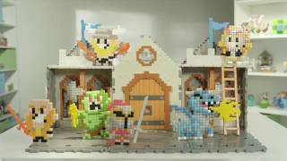 Qixels Игровой набор аквамозаики из пикселей - БОЕВОЙ МЕЧ (50 фишек, спрей, шаблон)