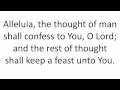 Alleluia the thought of man (Je ef nevi) - English