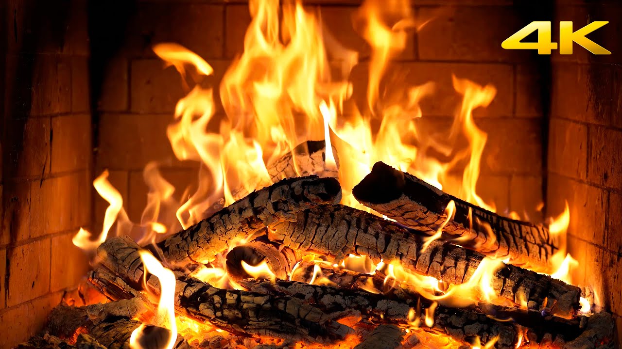 🔥 CABIN FIREPLACE (NO MUSIC) with NATURAL FIRE SOUNDS and FLICKERING LIGHT for QUIET WINTER DAYS