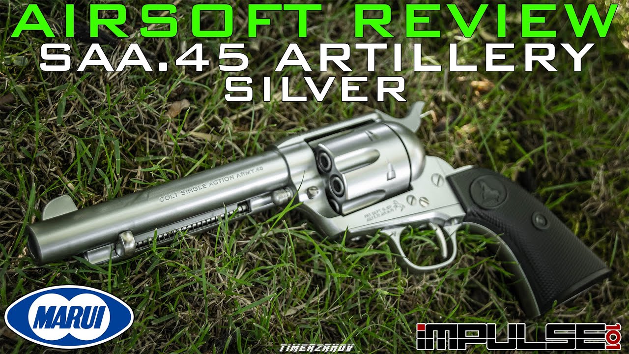Airsoft Review #363 Tokyo Marui SAA.45 Artillery 5 1/2 Inch Silver Model Revolver Air Pro [FR]