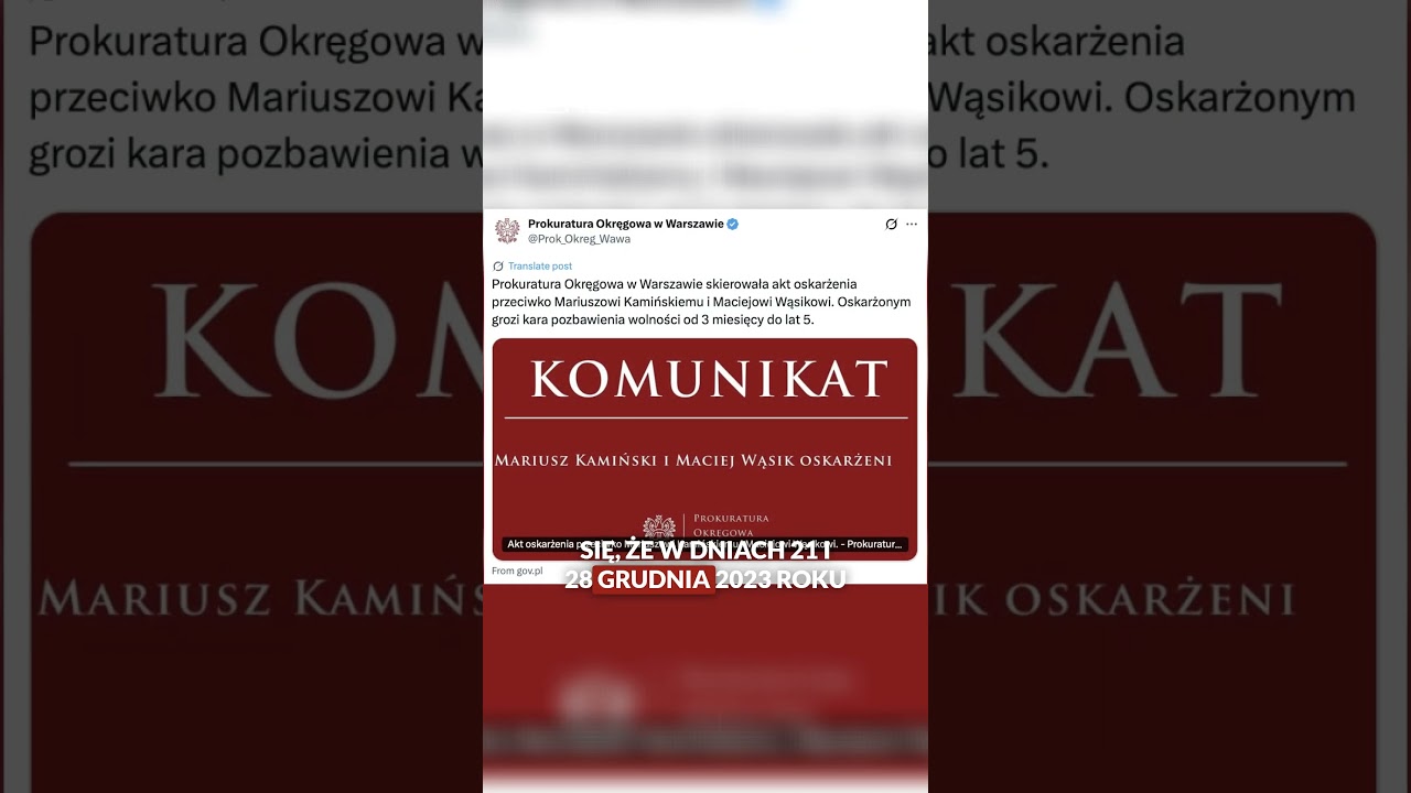 AKT OSKARŻENIA WOBEC KAMIŃSKIEGO I WĄSIKA