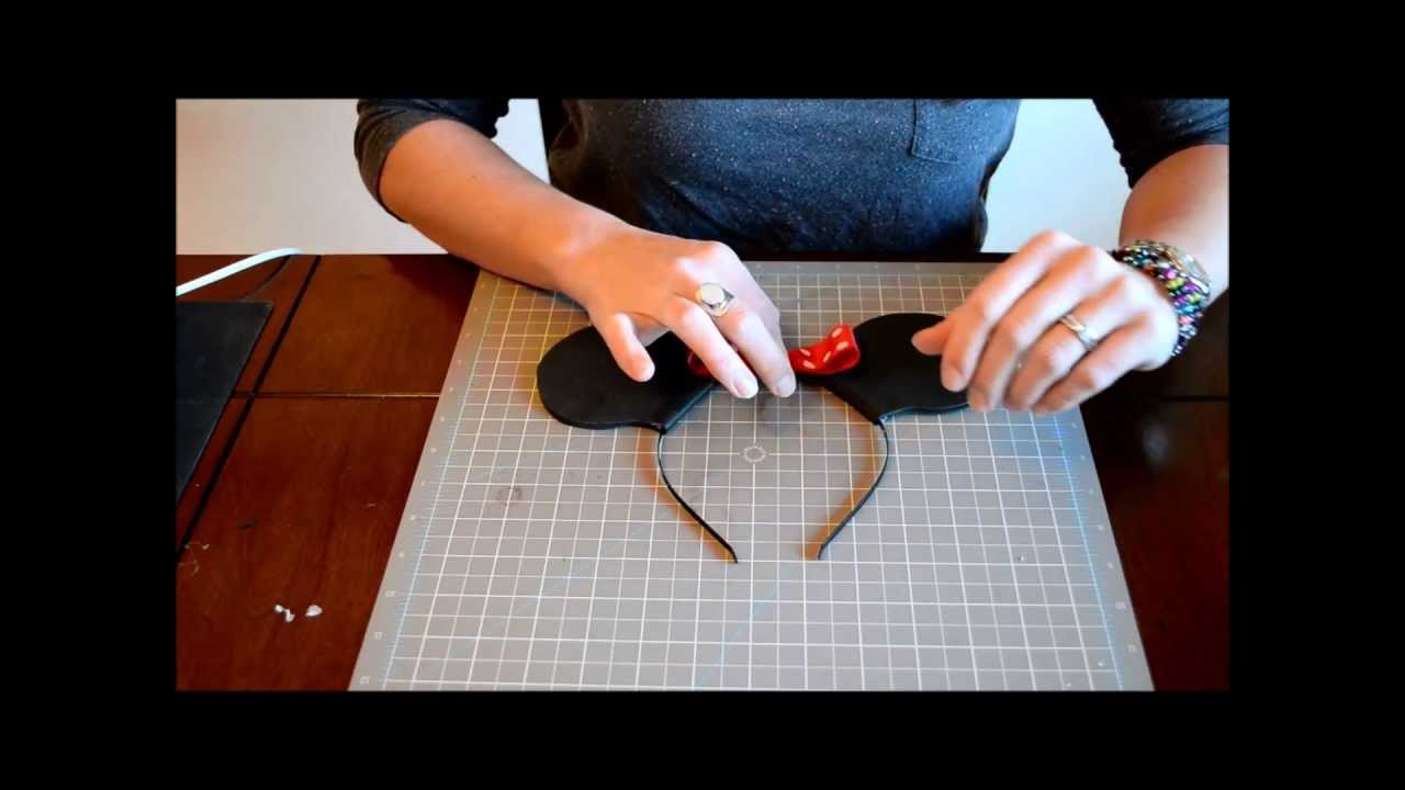 how-to-make-mickey-mouse-ears-or-minnie-mouse-ears-on-headband-youtube