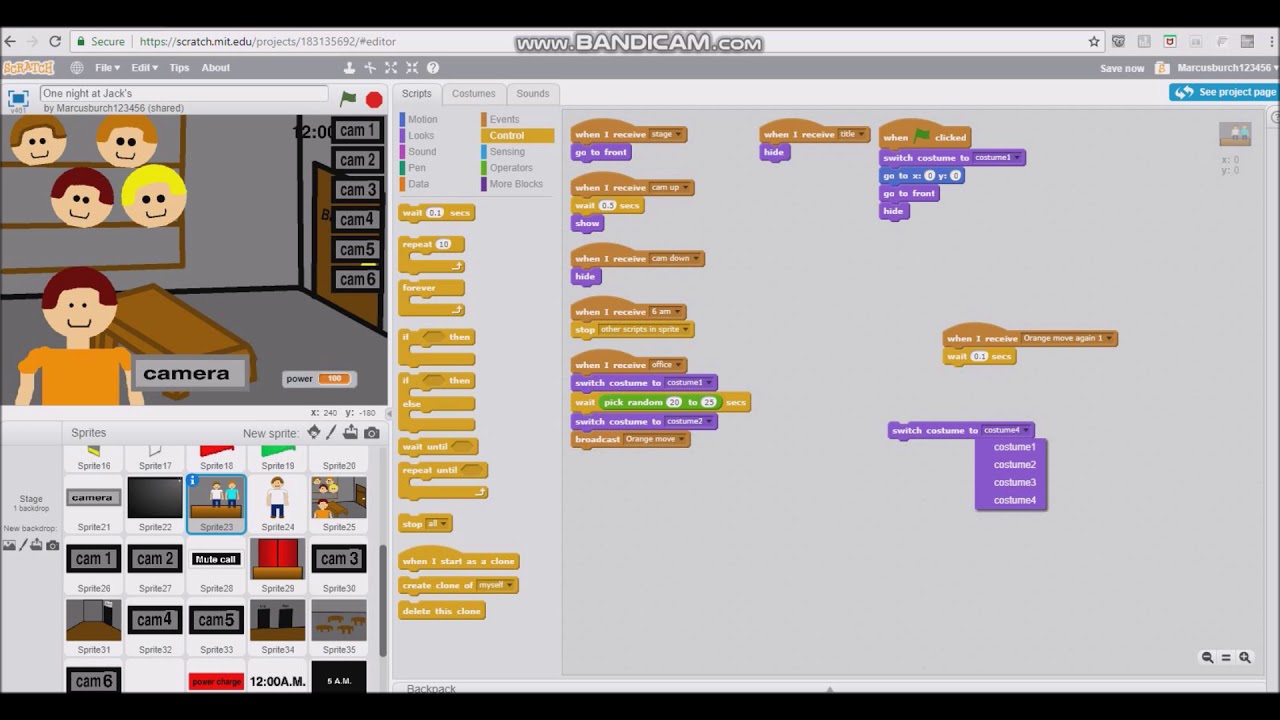 how to make a fnaf fan game on scratch part 5 advanced movement