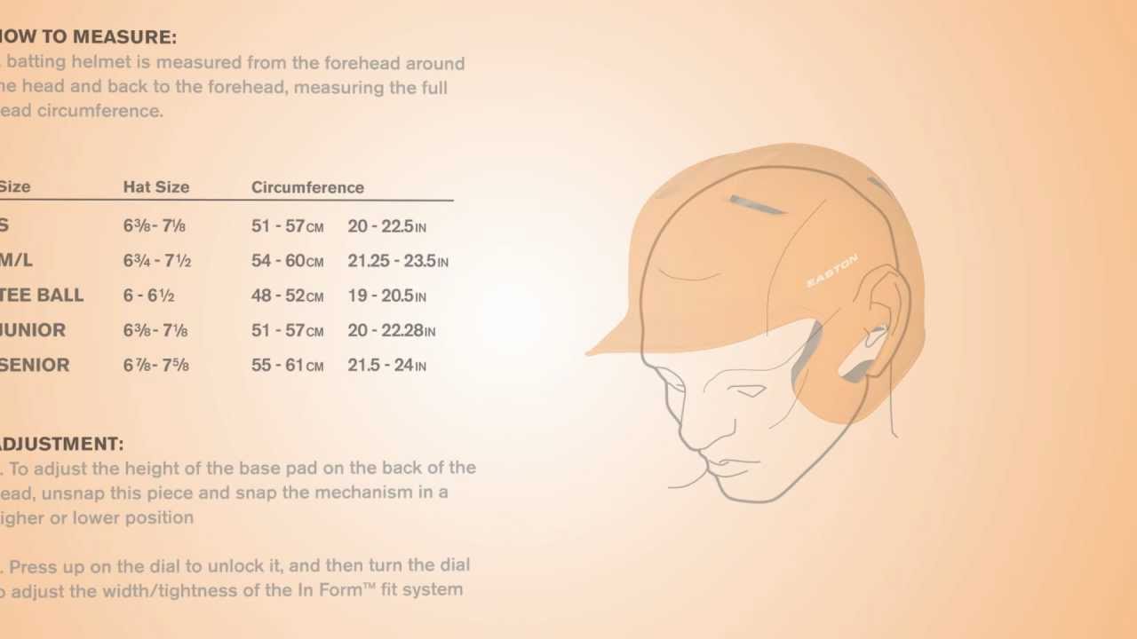 Easton Baseball Helmet Size Chart