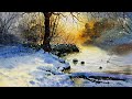 Happy New Year  Winter Sunrise Watercolour