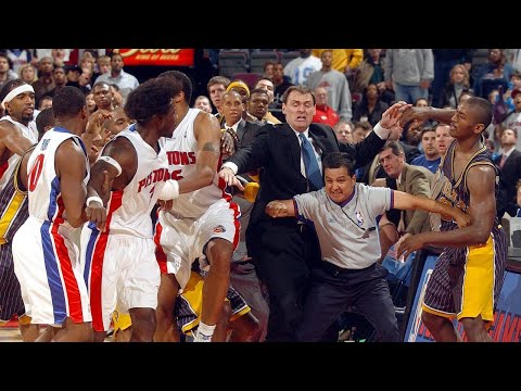 Upload mp3 to YouTube and audio cutter for Ron Artest and Ben Wallace Fight in NBA Pacers Pistons Brawl Local HD Broadcast download from Youtube