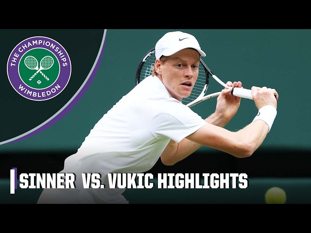 Jannik Sinner vs. Aleksandar Vukic ROUND 2 HIGHLIGHTS ▶️ | 2025 Wimbledon