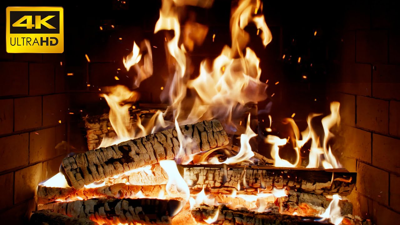 🔥 FIREPLACE Dream ESCAPE with Dancing FIRELIGHT and Whispering LOGS for Serene WINTER Holidays