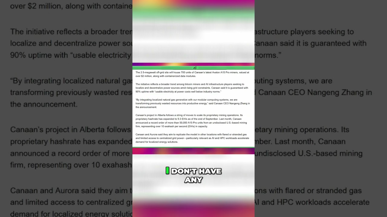 Canaan: Off-Grid Crypto Mining & Undervalued Stock? Let's See! shorts