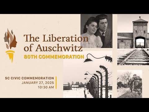 screenshot of youtube video titled 80th Civic Commemoration of Auschwitz