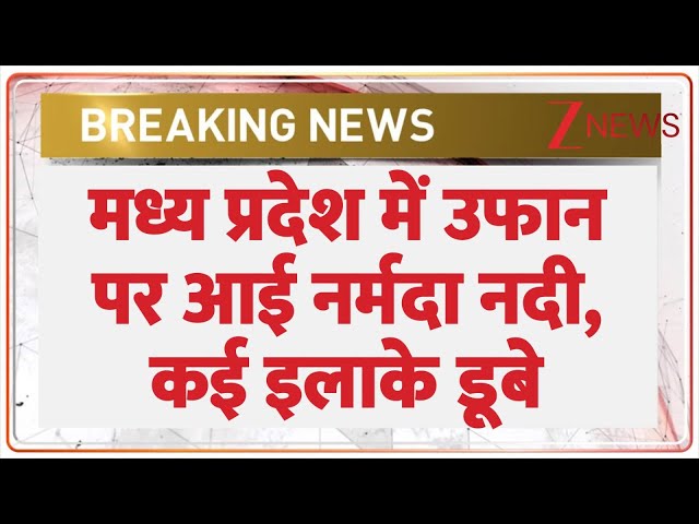 Madhya Pradesh में उफान पर आई नर्मदा नदी, कई इलाके डूबे, वीडियो चौंका देगा! | Narmada River Breaking