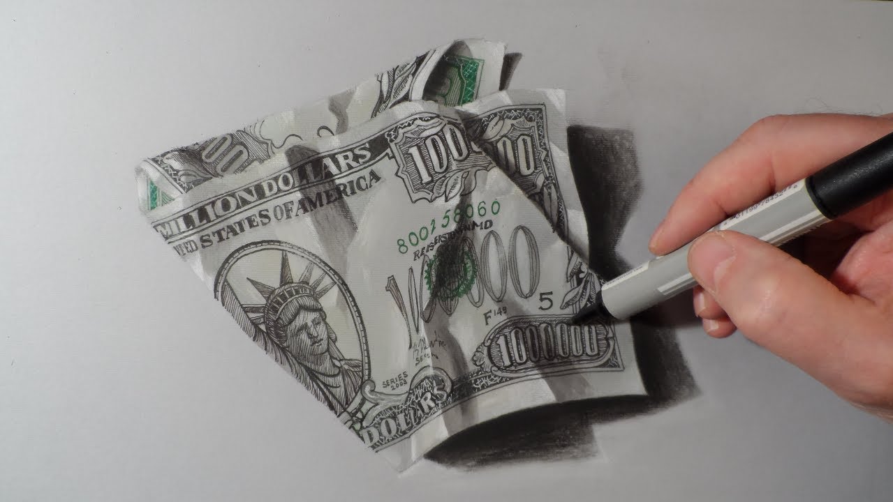 Drawing One Million Dollars Bill - YouTube