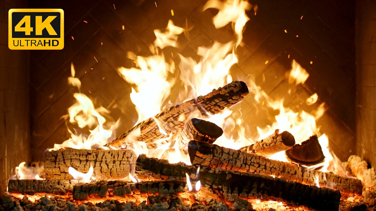 🔥 The Best Burning Fireplace with Smoldering Logs and Faint Wood Crackling for Cozy Reading Time