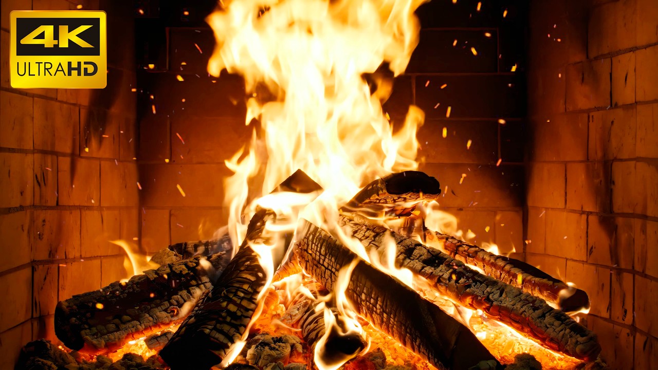 🔥 Fireplace Crackle Dreams with Slow-Burning Logs and Peaceful Crackles for Evening Relaxation