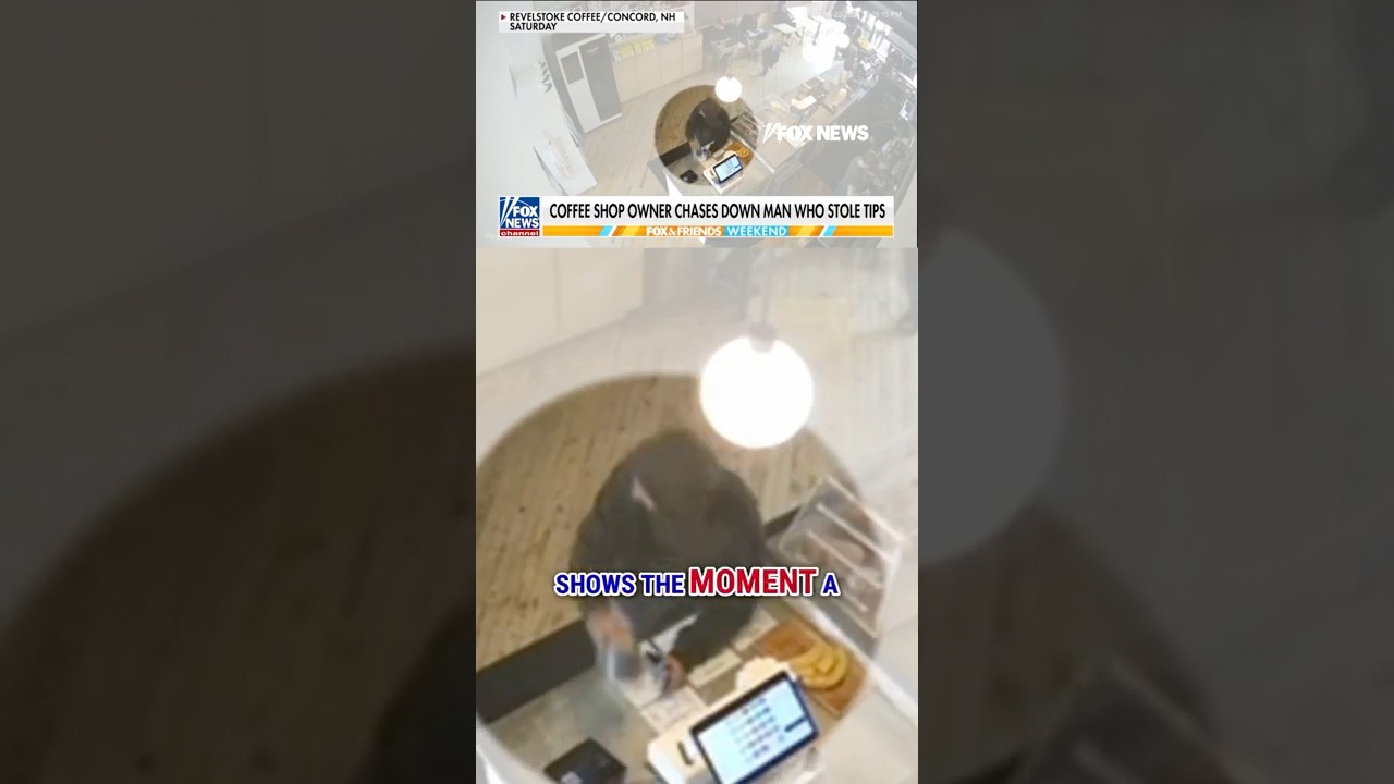 CHASED DOWN: Coffee shop owner tracks down man who stole tips #foxnews #news #shorts