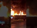Burning train in Canadian city