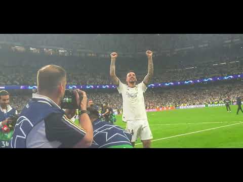 final partido de semis y celebracion del Real Madrid, vuelta al Bernabeu