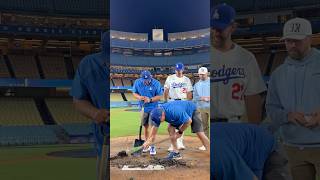 This is how you take out the pitching rubber. 👀 #dodgers #sports #losangeles