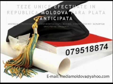 TEZE DE LICENTA, TEZE DE MASTER - LA COMANDA IN MOLDOVA - YouTube