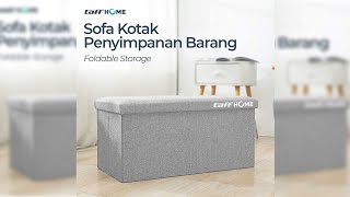 Pratinjau video produk TaffHOME Sofa Kotak Penyimpanan Barang Foldable Storage Box 30x30x30cm - L170