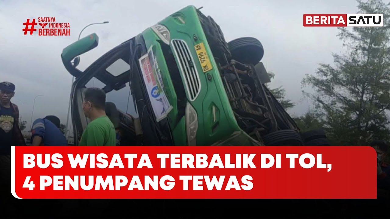 Bus Wisata Terbalik di Tol Pemalang-Batang, 4 Orang Tewas #Beritasatu
