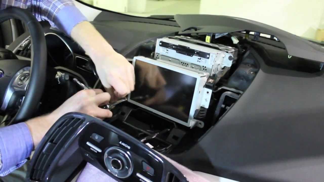 2013 Ford Escape MyFord Touch Screen Removal - YouTube ford flex radio wiring diagram 