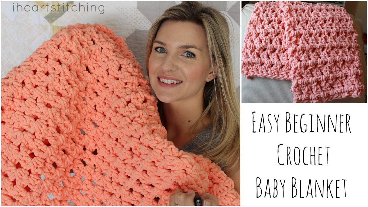 Easy Beginner Crochet Baby Blanket Tutorial YouTube