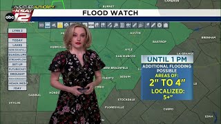 Flood Watch continues Sunday for Hill Country, San Antonio, and Central Texas