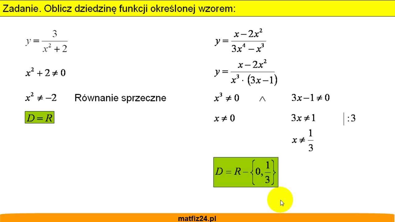 Co To Jest Równanie Sprzeczne Dziedzina funkcji - Równanie sprzeczne - Matfiz24.pl - YouTube