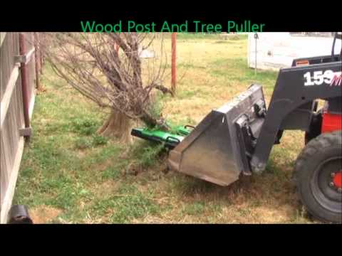 Wood Post and Tree Puller for Tractors and Skidsteers - YouTube