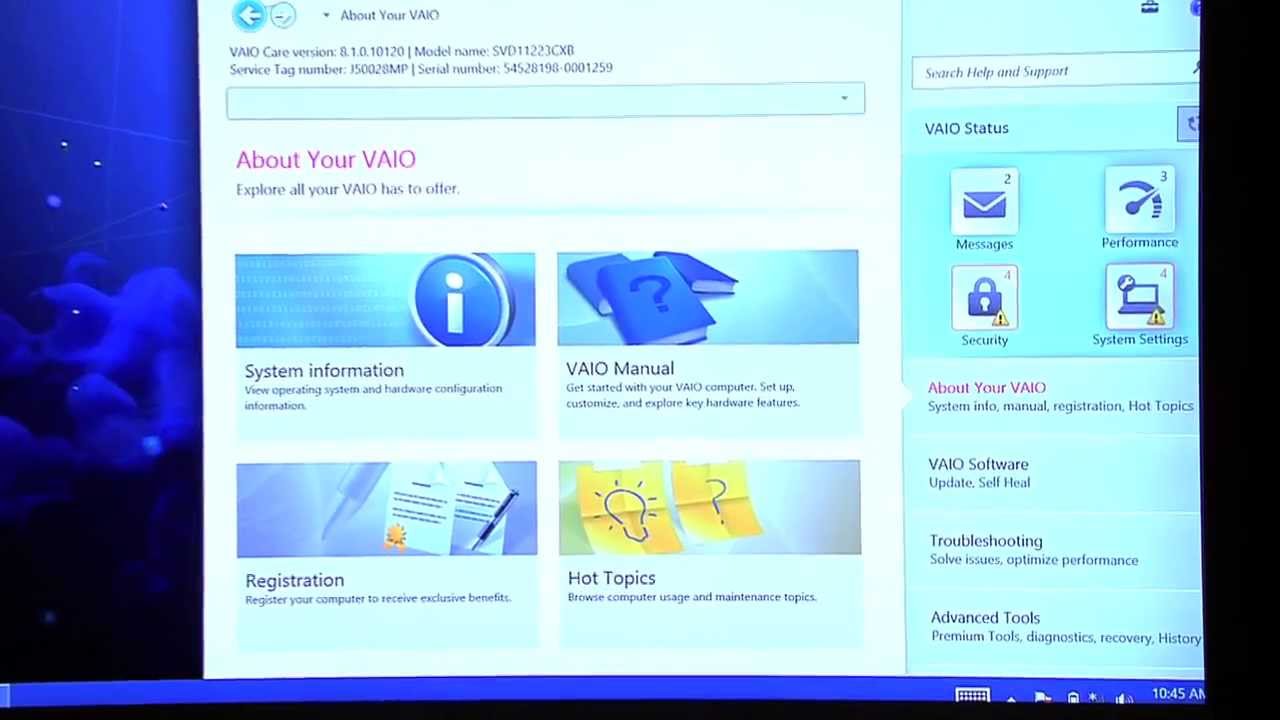 vaio care scarica