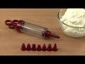 Видео шприц кондитерский поршневый 8 насадок Tescoma DELICIA