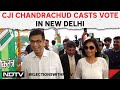 CJI Chandrachud Casts Vote In New Delhi