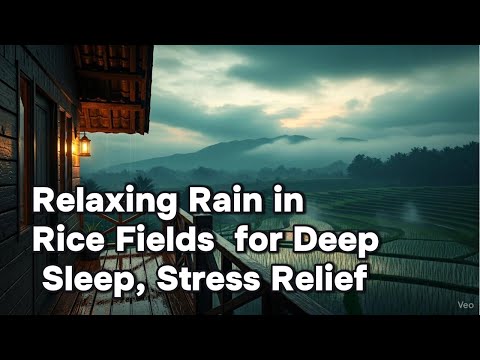 Relaxing Rain in Rice Fields 🌧️ Violin Flute Music 428Hz for Deep Sleep Stress Relief Eps102