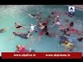Water yoga session in Jodhpur on International Yoga Day