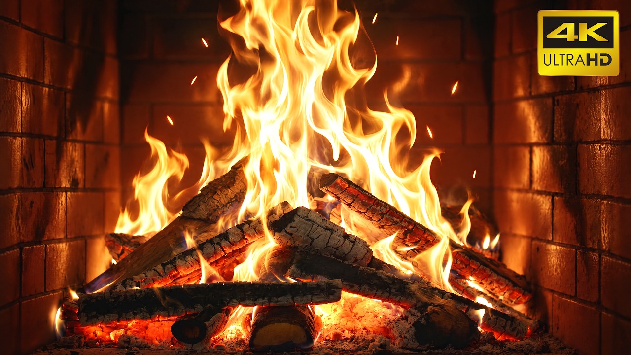 🔥 Relaxing Fireplace Sounds (No Music) with Steady Burning Logs and Cozy Ambience for Stillness