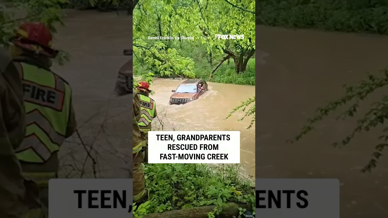First responders RESCUE high schooler, grandparents from creek #foxnews #news #us #fox
