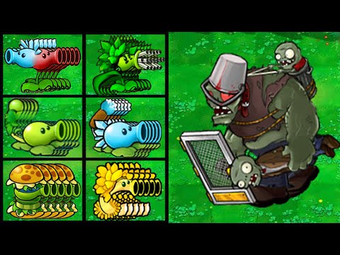 PVZ 1 Hybrid Magic - 1 Hybrid Hero Plants Vs 5 Gold Head Gargantuar + EXTRA - Who Will Win?