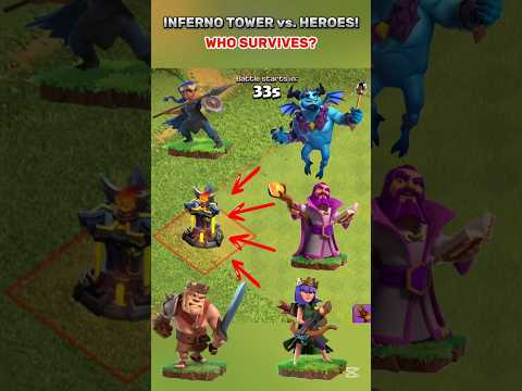 🔥Which Heroes SURVIVE the Inferno Tower? You won’t believe who makes it out alive! 👀 #ClashOfClans