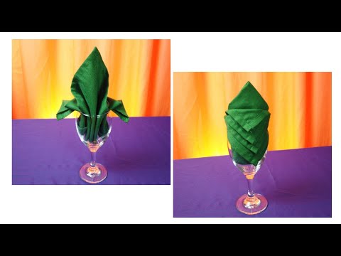 2 WONDERFUL NAPKIN FOLDING W/ GLASS