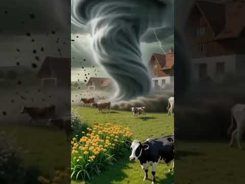 #tornado #nature #viral #ai TORNADO di peternakan sapi
