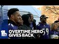 Ravens overtime hero among players giving back
