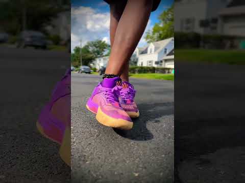 Anta Kai Speed 1’s on feet. Purple & Pink silhouette. #antakai1 #sneakerculture #sneakerhead